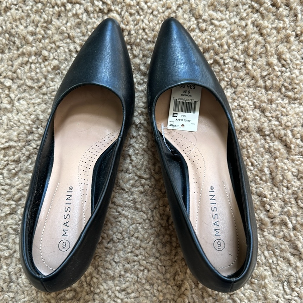 Massini Black Block Heels - Picture 2 of 4